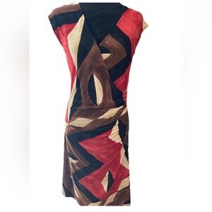 Lauren Ralph Lauren green label geometric art print ladies dress size medium EUC